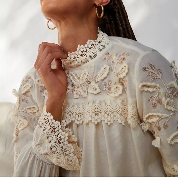 Anthropologie Tops - Anthropologie Jemma Lace Blouse Medium NWT